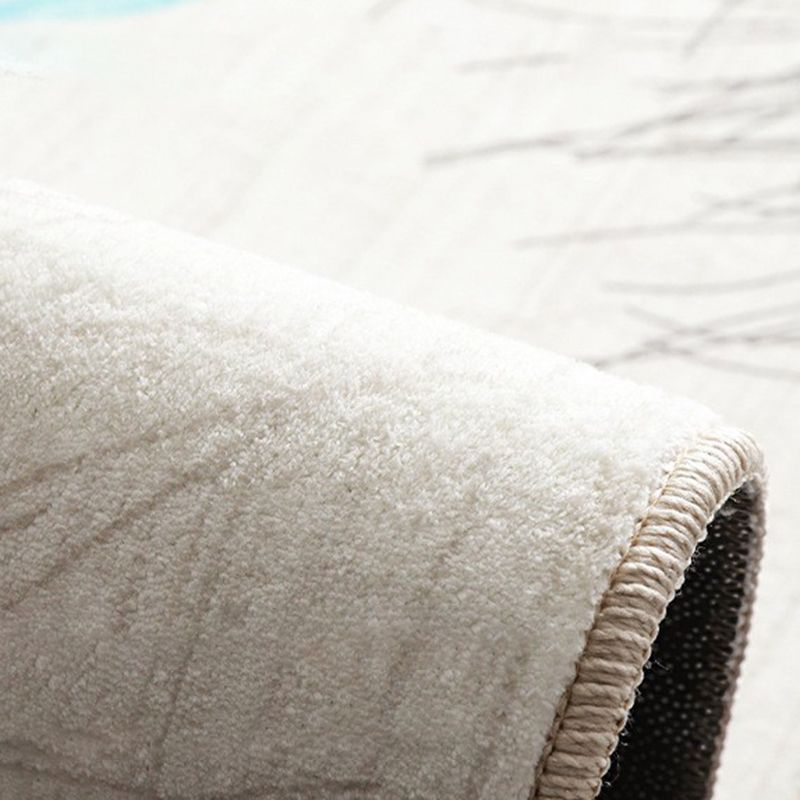 Multicolor Polyester Area Rug European Floral Pattern Carpet Non-Slip Backing Carpet