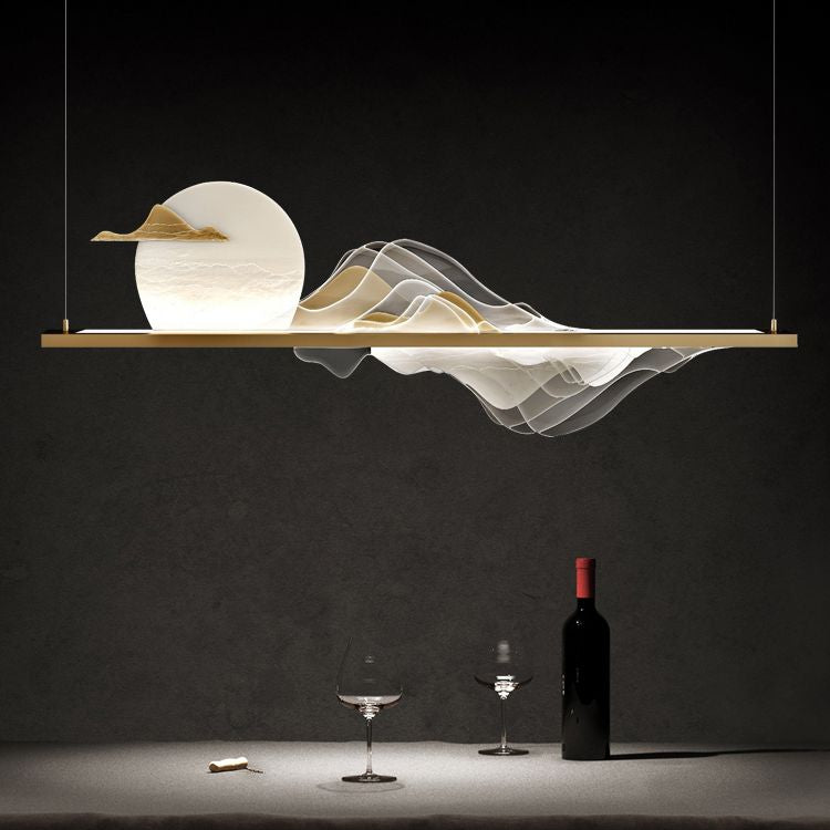 Luces colgantes colgantes de metal lámparas colgantes lineales modernas para el comedor