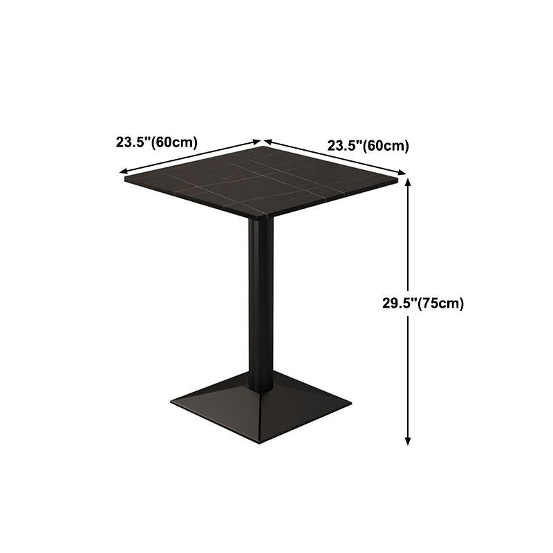 Industrial Iron Dining Table Stone Dining Furniture with Metal Base