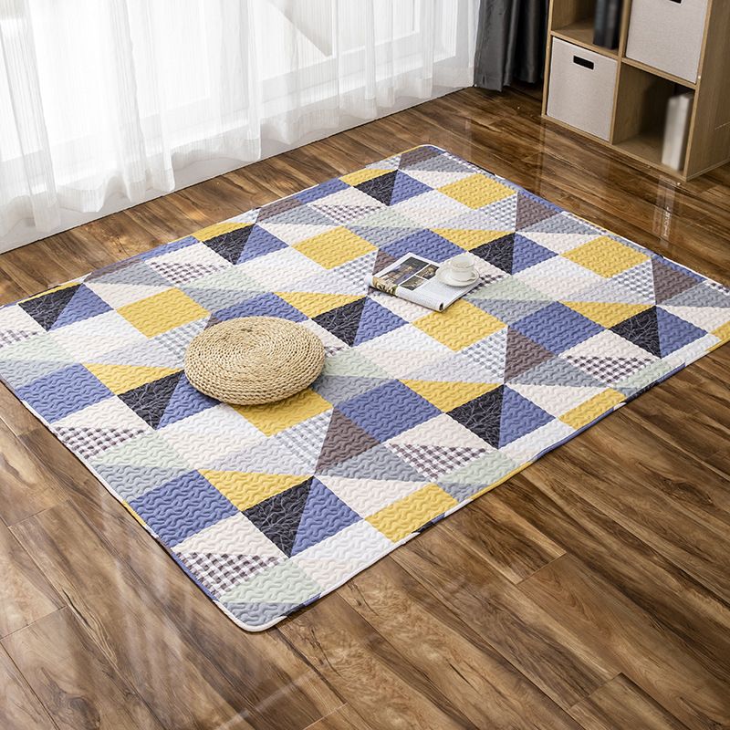 Geometric Pattern Rug Synthetic Carpet Pet Friendly Stain Resistant Rug for Bedroom