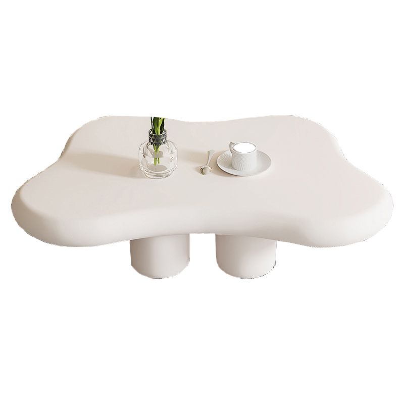 Artificial Wood Coffee or End Table Contemporary 4 Legs Coffee Table in Beige