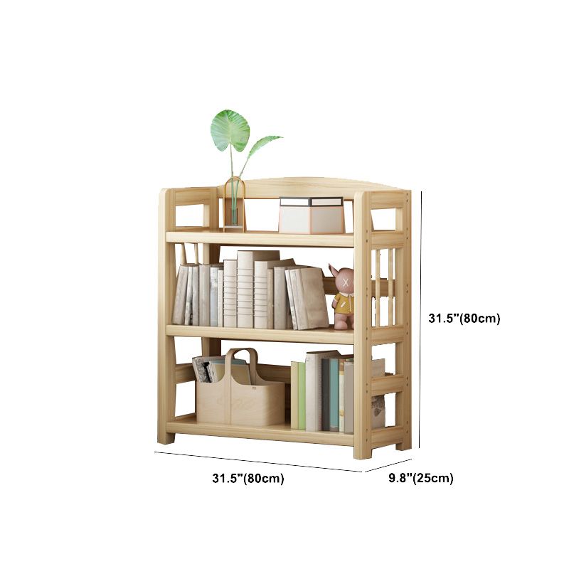 Natural Contemporary Style Standard Bookshelf 9.8-inch W Solid Wood Bookcase
