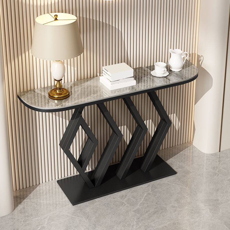 11.8" W Glam Console Table Scratch Resistant Slate End Table