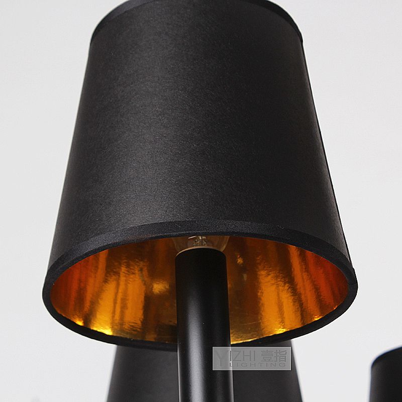 Conical Foyer Sconce Light Antique Fabric 1 Light Black Wall Mounted Lamp with Acrylic Accent