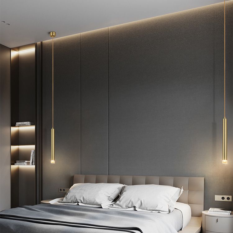 Luz de cilindro Luz contemporánea de estilo contemporáneo 1 accesorio de iluminación colgante de luz en oro