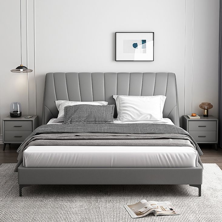 2-Drawer Accent Night Table 19" Tall Nightstand with Iron Legs