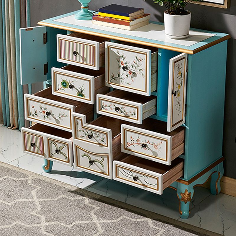15.6-inch W Dresser Traditional Solid Wood Storage Chest with 9 Drawers