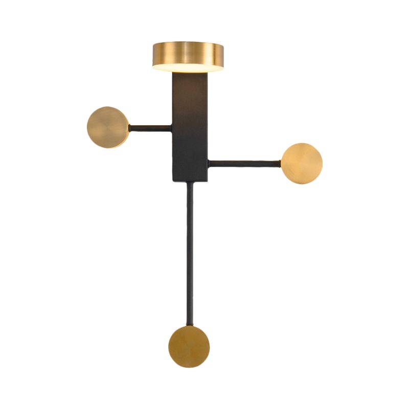 Circular Surface Wall Donce Contemporary Metal LED Ideas de iluminación de pared de pared en negro, cálida/blanca