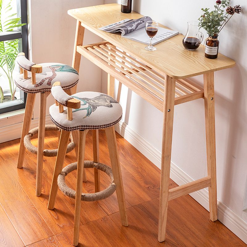 Industrial Rectangle Wood Counter Table 1/3 Pieces Bar Table Set for Living Room