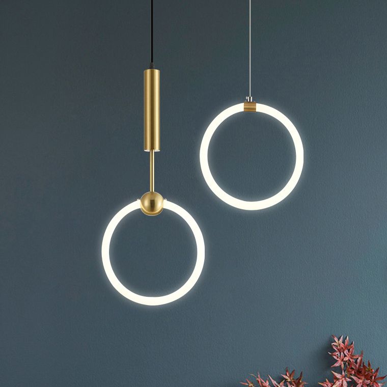 Gouden ronde vorm hanglamp moderne minimalistische ledhanglamp voor woonkamer