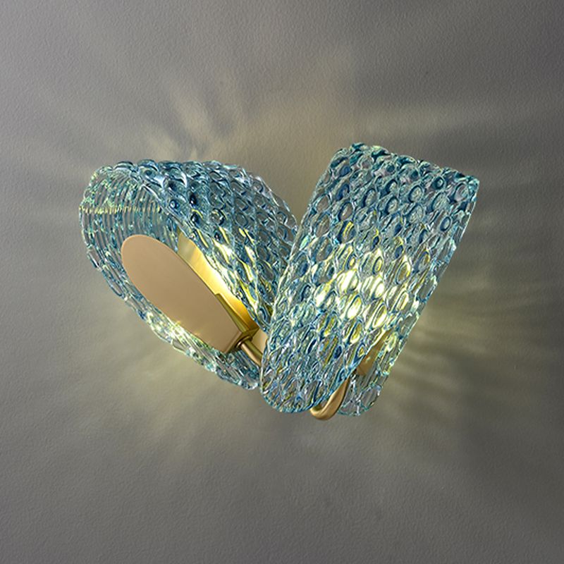 Modern Metal Wall Sconce Flower Shape Wall Light with Glass Shade for Bedroom