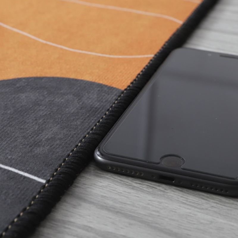 Orange Modern Area Carpet Geometric Pattern Polyester Arae Rug Non-Slip Backing Rug for Living Room