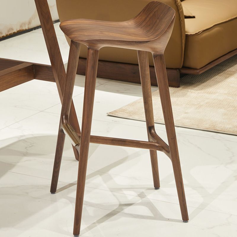 Indoor Solid Wood Bar Stool Living Room Bar Stool with Footrest