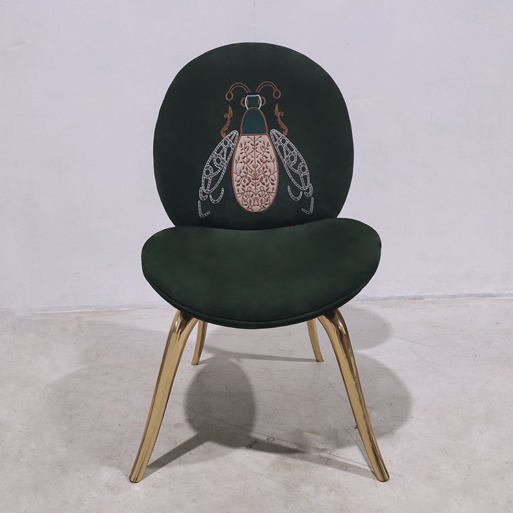 Luxury Style Upholstered Solid Back Armless Dining Chair for Dining Room