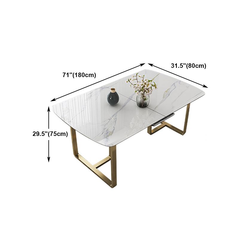 Glam 1/4/5/7 Pieces Scalable Dining Table Set with Sintered Stone Top White Dinette Set