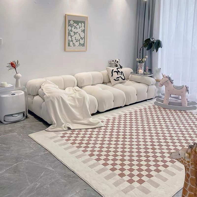 Simplicity Area Rug Lattice Pattern Simple Rug Polyester Non-Slip Area Rug