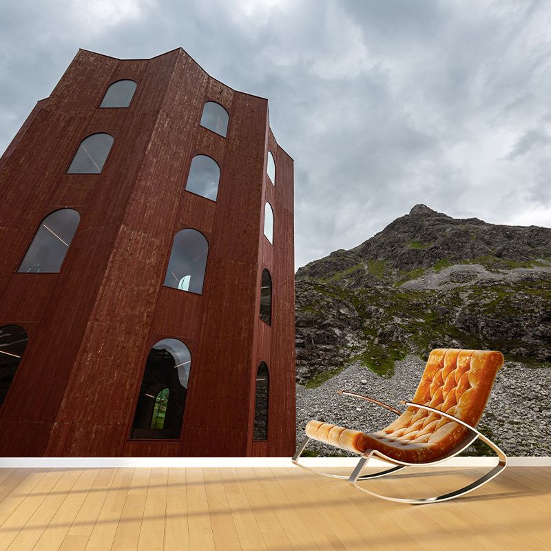 Modern City Building Mural Decal for Living Room, Personalized Size Available