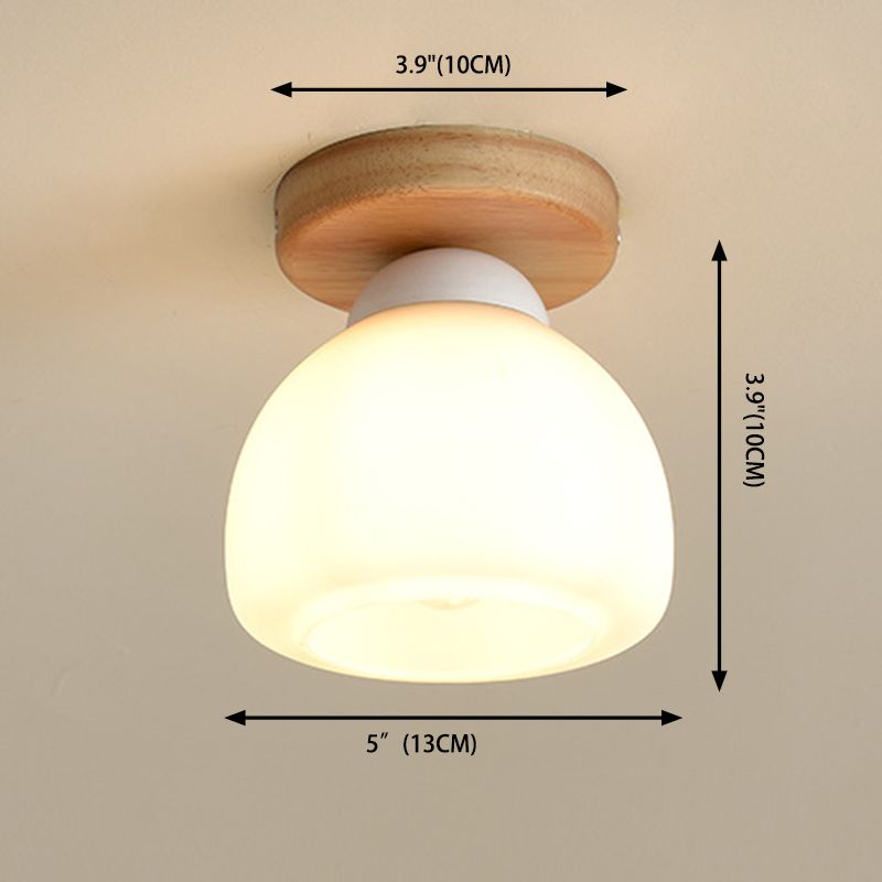 Luminaire de plafond à abat-jour blanc, montage encastré en verre moderne pour chambre à coucher