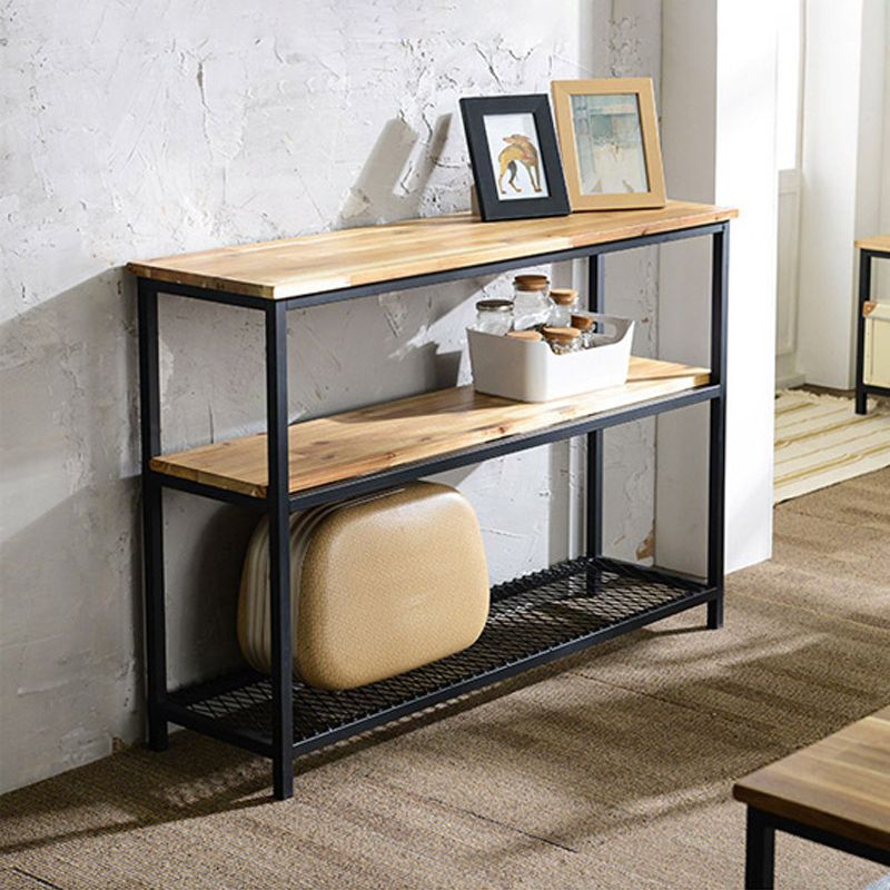 Mid-Century Modern Console Accent Table Antique Finish Console Sofa Table in Wood