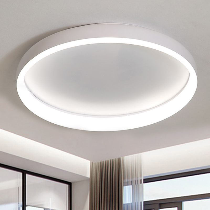 Plafonnier rond encastré noir/blanc/marron Plafonnier LED en métal Simplicity avec diffuseur en acrylique en lumière blanche/chaude
