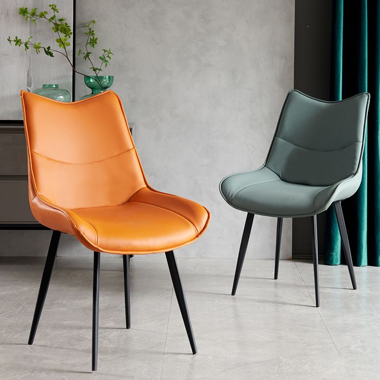 Silla de comedor estilo moderno Sillas laterales sin brazos de cocina con patas de metal