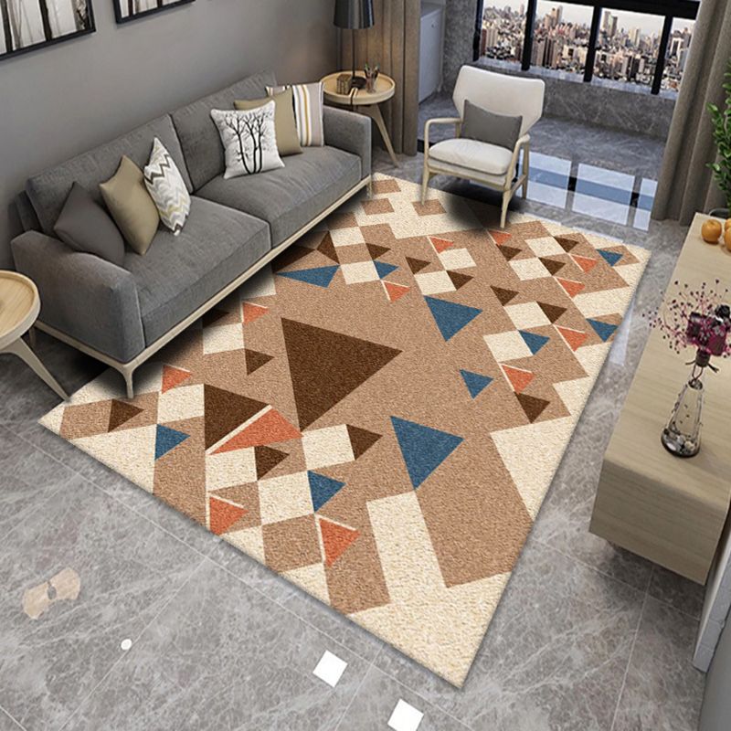 Modern Living Room Rug Graphic Carpet Polyester Non-Slip Backing Indoor Rug