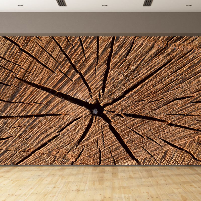 Wood Grain 3D Industrial Mural Wallpaper Mildew Resistant Decorative Wall Covering