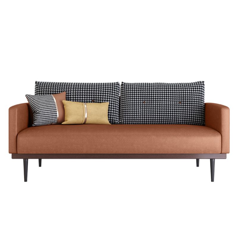 29.5" H Contemporary Faux Leather Square Arm Sofa for Living Room