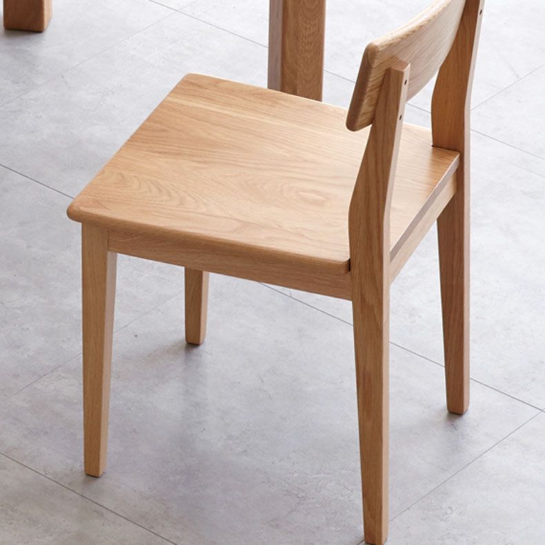 Oak Solid Wood Dining Chair Contemporary Kitchen Armless Chair