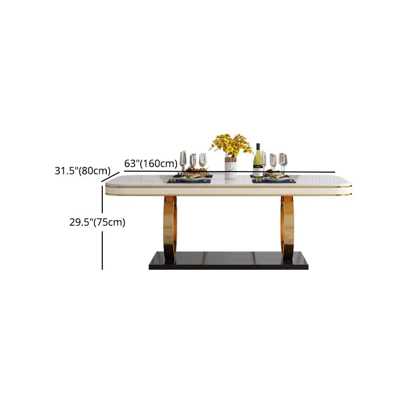 Modern 1/2/5/7 Pieces Dining Set Marble Dining Table with Leather Chairs