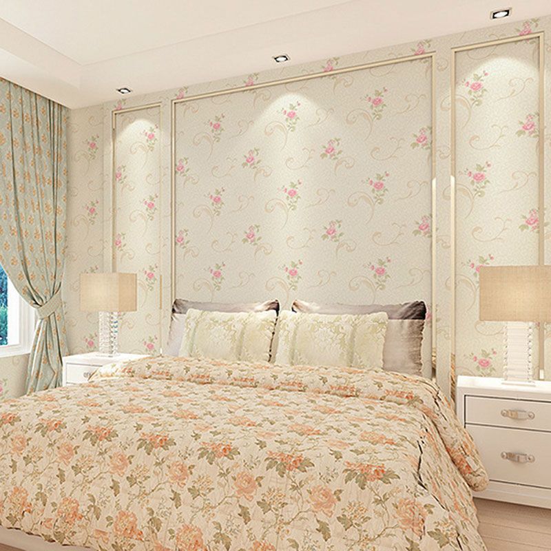 Fresh Tiny Flower Wallpaper Non-Woven Fabric Wall Covering for Coffee Shop, 33'L x 20.5"W