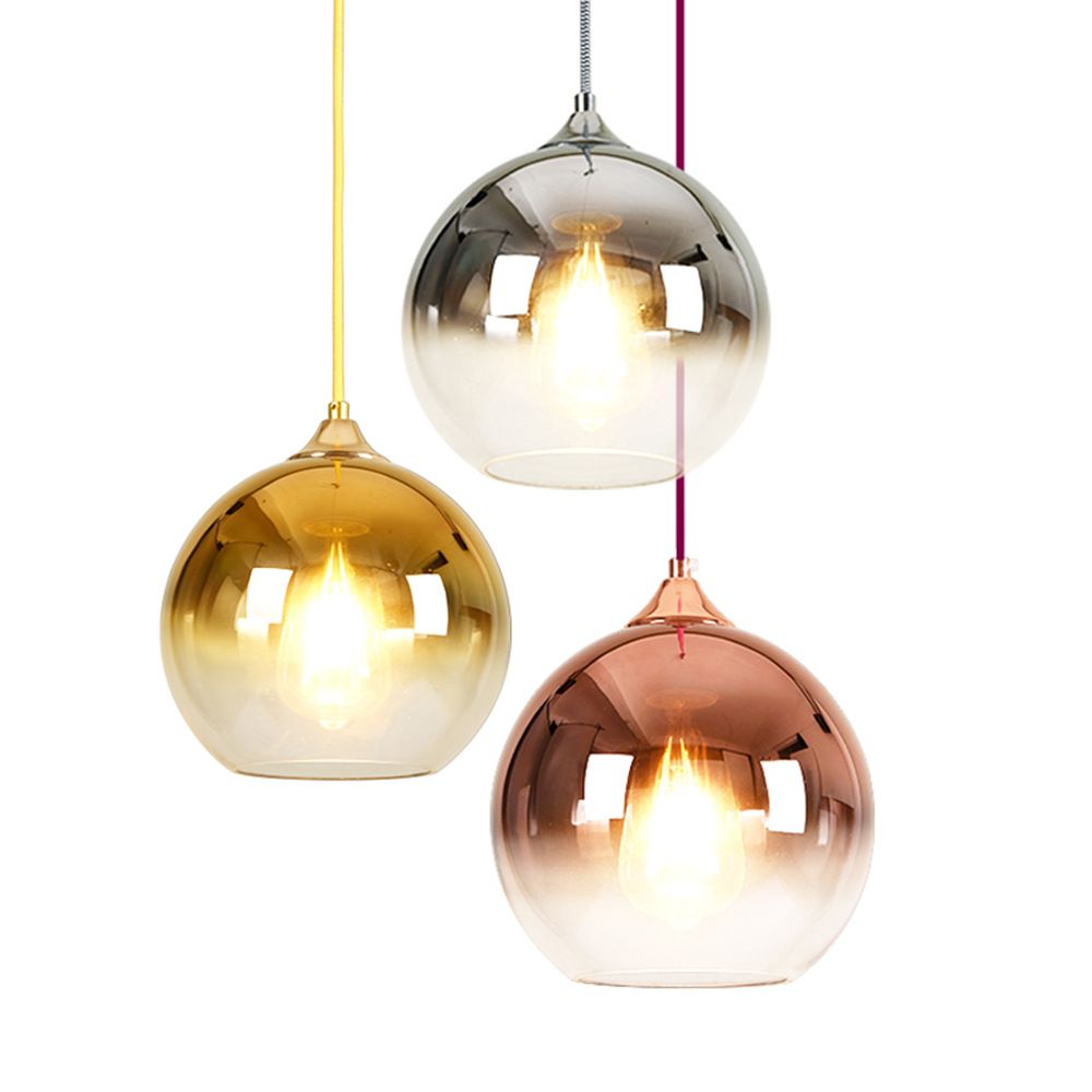 Salle à manger sphérique Lumière ombre Verre Single-bulbe Nordic Pendant Lightture