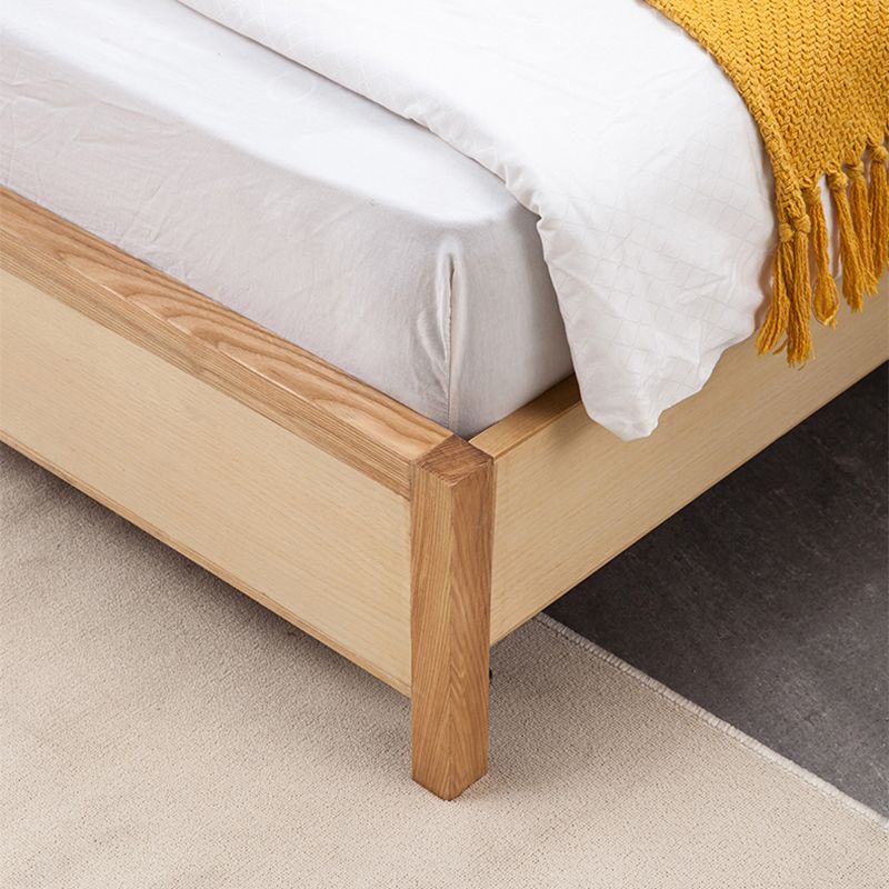 Solid Wood Panel Bed Tropical Standard Bed With Custom Gold Legs