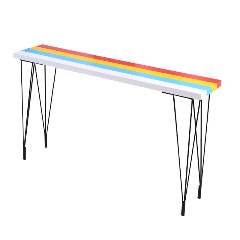 1/4 Pieces Wood Top Bar Table with Upholstered Stools Industrial Rectangle Pub Set