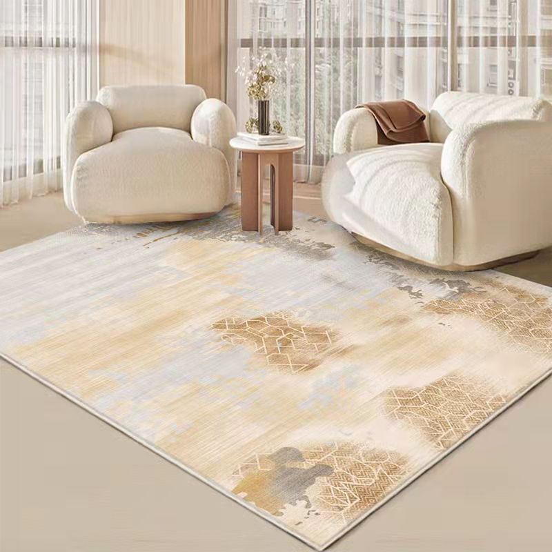 White Modern Carpet Polyester Line Carpet Washable Carpet for Living Room