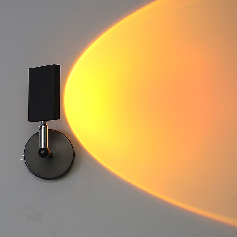 Modern Minimalist Style Armed Wall Mounted Light Fixture Metal 1 Light Sconce Light Fixtures in Black Finish