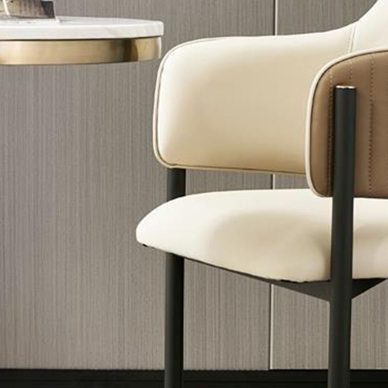 Metal Black Legs Dining Chair Dining Room Arm Chair with Upholstered