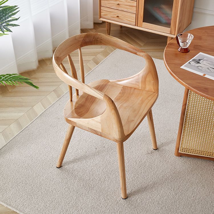 Modern Indoor Dining Arm Chair Solid Wood Windsor Back Arm Chair