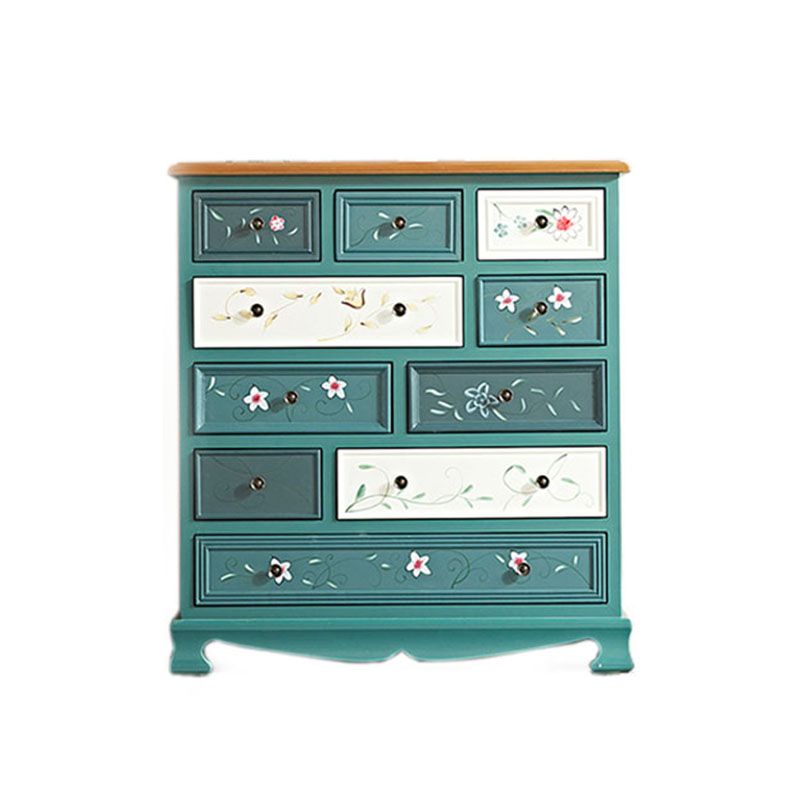 Nautical Bedroom Storage Chest 14.5" Wooden Chest with 10 Drawers