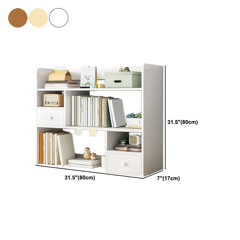 Contemporary Wooden Bookcase Open Storage Bookshelf with Shelves