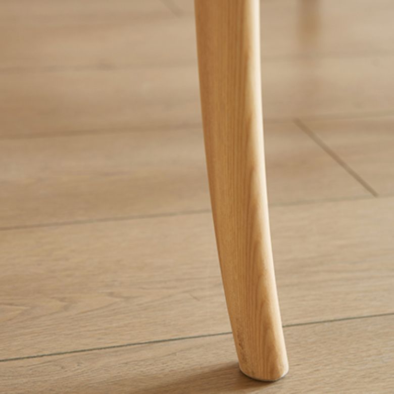 Contemporary Armless Rattan Bar Stool with Ash Solid Wood Base