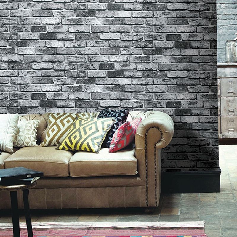 Moisture Resistant Brick Wallpaper Roll PVC Steampunk Wall Decor for Living Room
