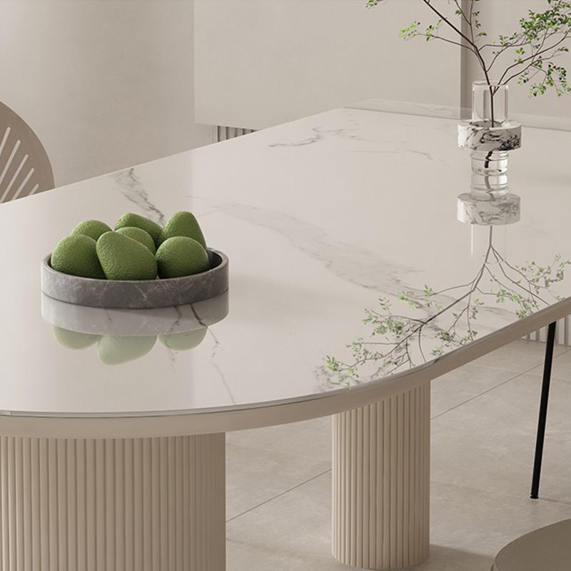 Sintered Stone Top Table White Dining Table for Kitchen Dining Room