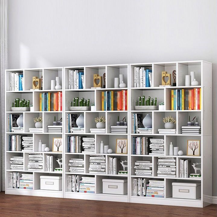 Manufactured Wood Standard Bookshelf Scandinavian Vertical Closed Back Bookshelf