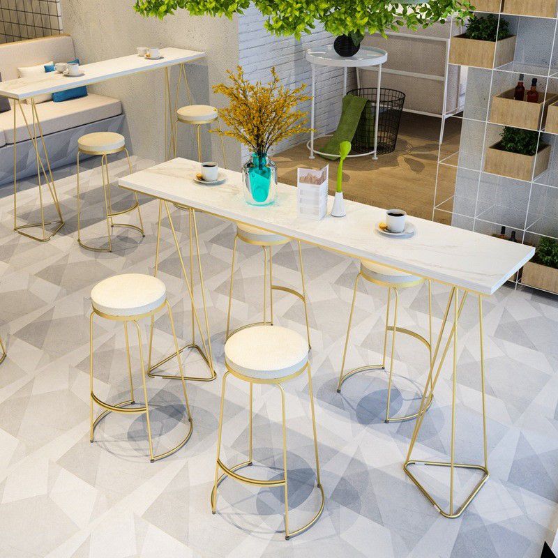 Double Pedestal Counter Set 1/2/3 Pieces Glam Rectangle Bar Pub Table Set