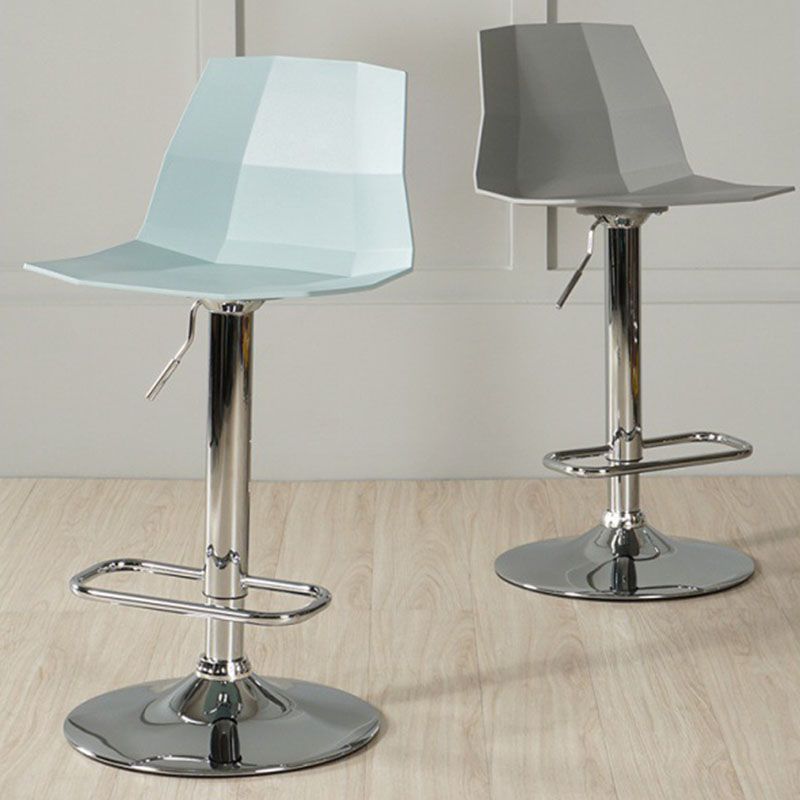 Contemporary Swivel Adjustable Height Stool Matte Finish Plastic Home Barstool
