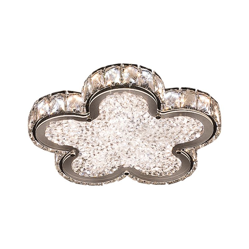 Fleur d'ébullition simple Éclairage Éclairage du briquet de cristal Couloir de la lampe de montage en acier inoxydable, en acier inoxydable, en acier et en blanc