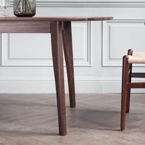 Simple Style Dining Table Solid Wood Oval 4 Legs Base Table for Kitchen and Home