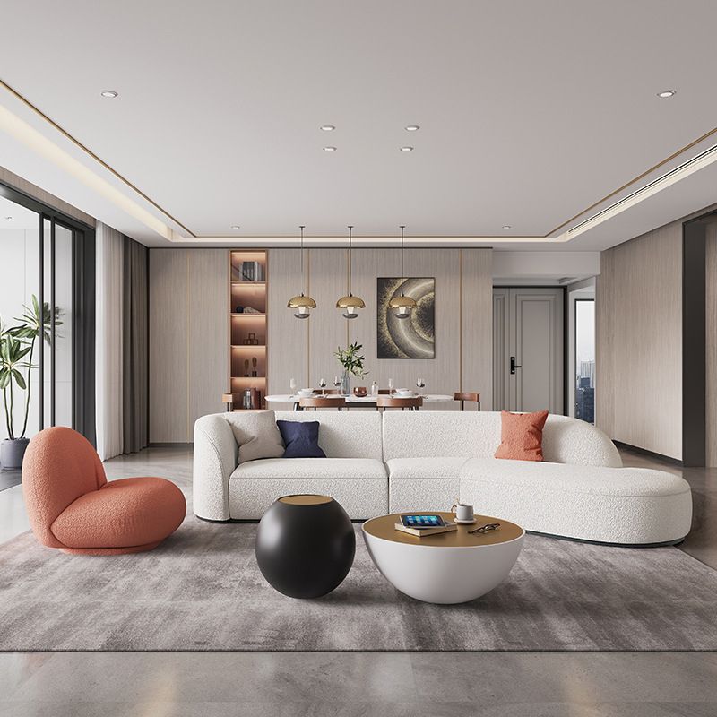 Contemporary Fabric/Faux Leather Seating Tight Back Sofa for Living Room