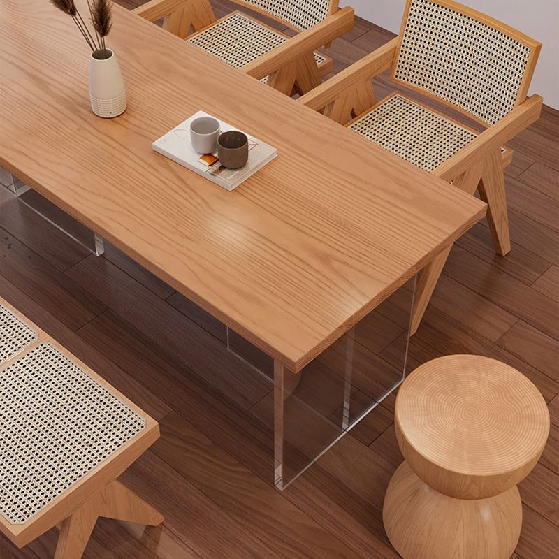 Modern 1/4/6 Pieces Dining Set Rectangle Ash Wood Dining Table for Dining Room
